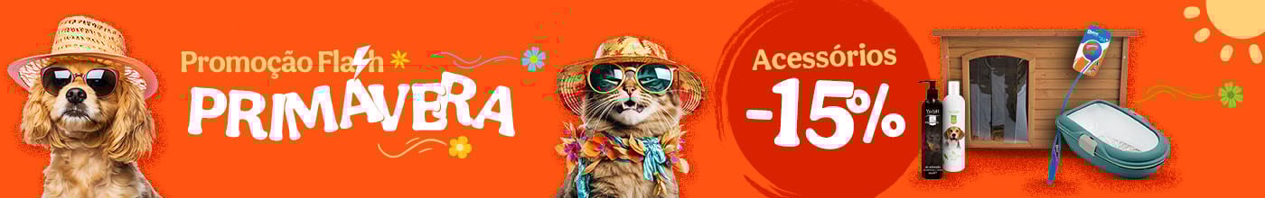 Até 15% de desconto em acessórios para o seu patudo.