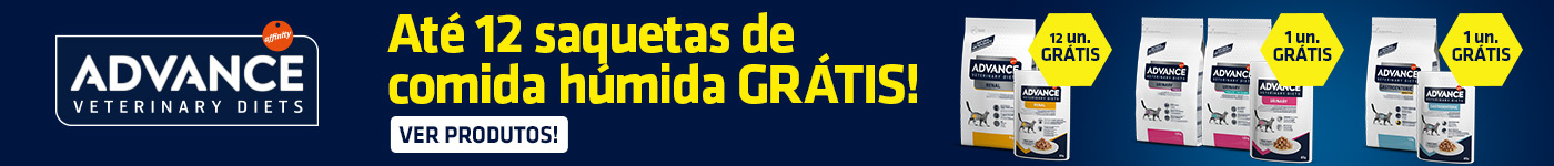 1 ou 3 un. de comida húmida grátis em rações Advance selecionadas para gatos!
