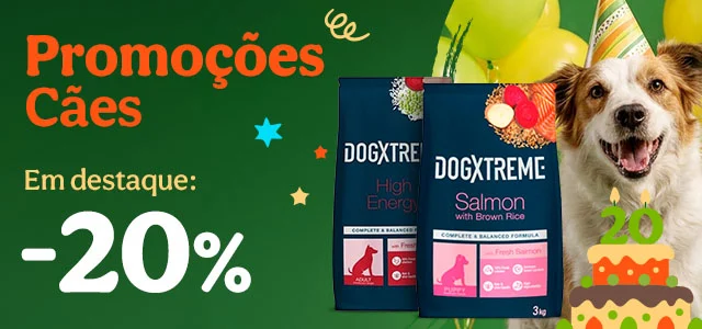 Dogxtreme: 20% de desconto em ração para cães.