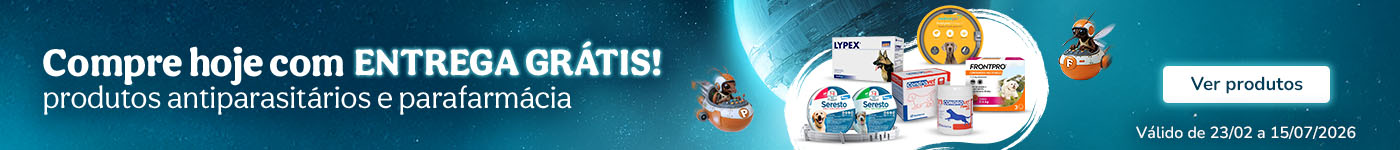 Compre hoje com entrega grátis, produtos antiparasitários e de parafarmácia.