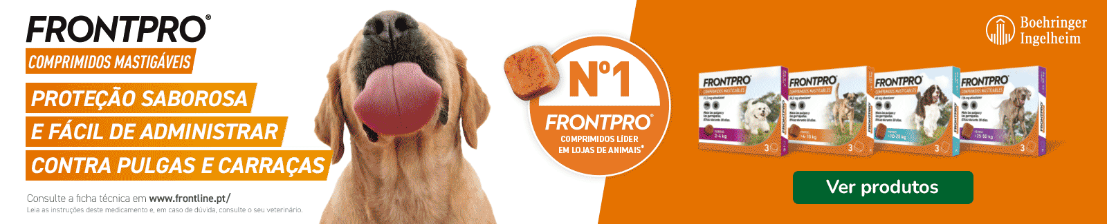 Frontpro: Comprimidos antiparasit&aacute;rios para o seu patudo.