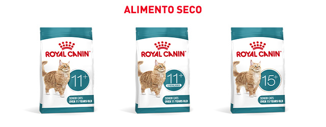 Royal Canin Senior. Encontre a ração que melhor se adapta ao seu gato sénior.