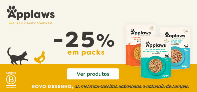 Applaws: 25% de desconto em packs de comida húmida para gatos.