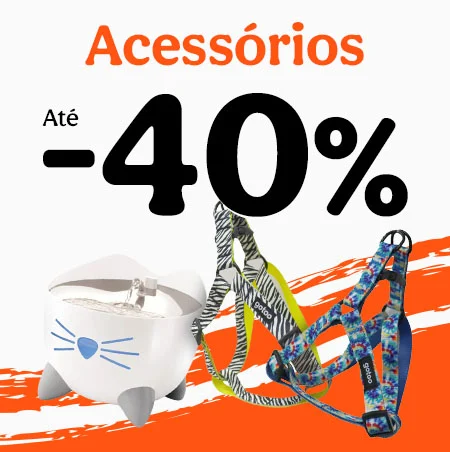 Até 40% de desconto em acessórios.