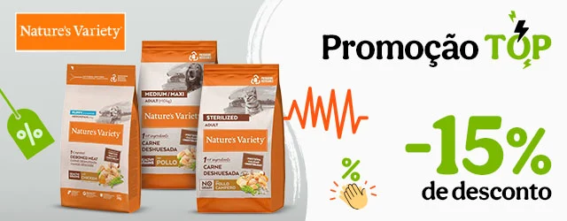 Nature's Variety: 15% de desconto em ração para o seu patudo.