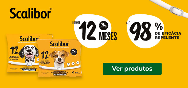 Scalibor: Coleira antiparasitária para cão.