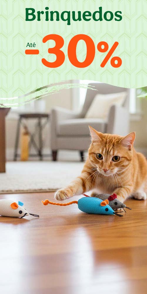 Até 30% de desconto em brinquedos para o seu patudo.