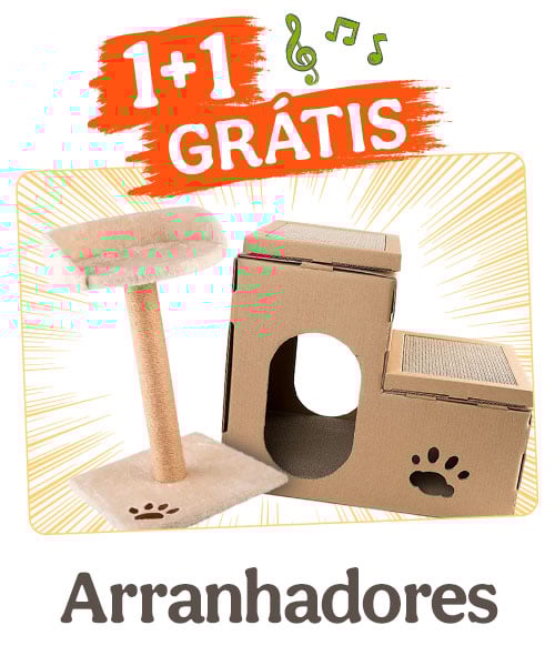1+1 grátis em arranhadores para gato.