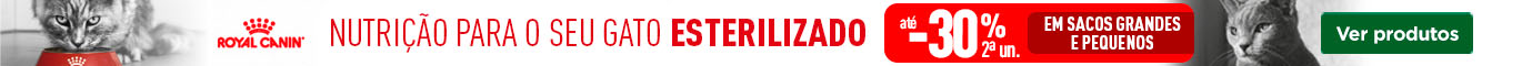 Royal Canin: 15% de desconto em sacos grandes e 30% de desconto na 2&ordf; unidade em sacos pequenos de ra&ccedil;&atilde;o para gato.