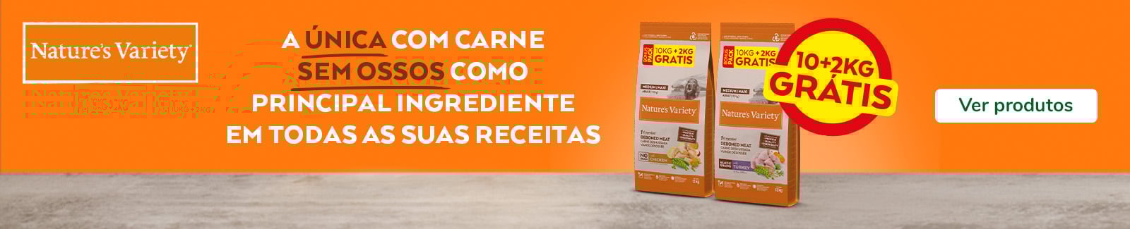 Oferta formato poupança em ração Nature's Variety para cão na Tiendanimal: 10kg + 2kg grátis. Garanta mais alimento pelo mesmo preço com esta promoção exclusiva!