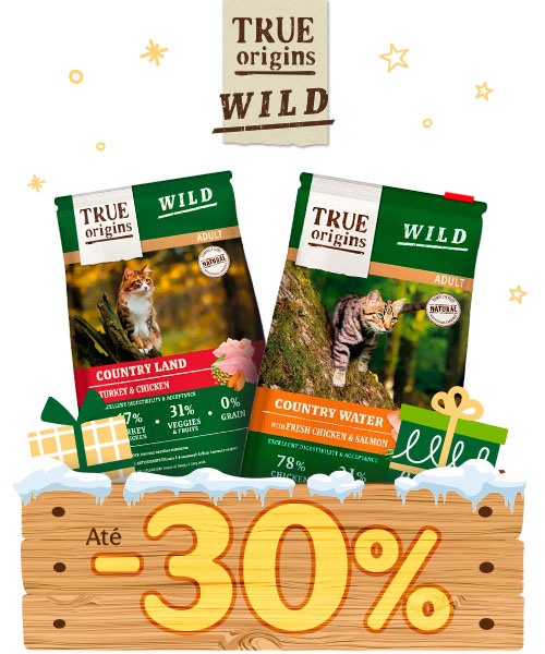 True Origins Wild: Até 30% desconto em ração para gato.