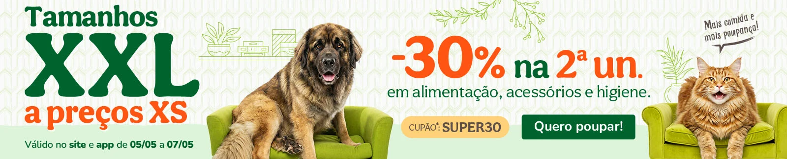 30% de desconto na 2&ordf; unidade com o cup&atilde;o SUPER30. Pode combinar com diferentes produtos, marcas e formatos.