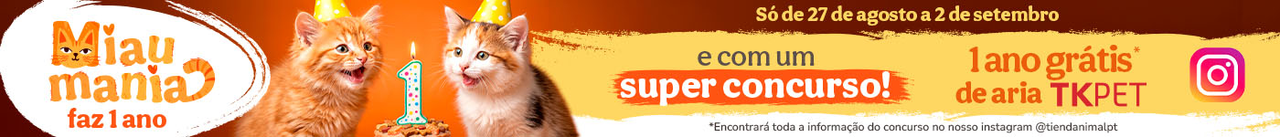 Super concurso: 1 ano de areia Tk-Pet grátis! Consulte as condições no nosso instagram.