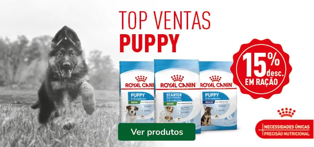 Royal Canin: 15% de desconto em ração para cachorros.