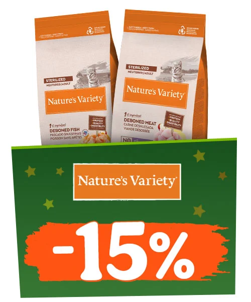 Nature's Variety: -15% em ração