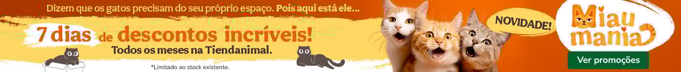 MIAUMANIA! Até 70% de desc. em alimentação, acessórios, higiene e areias.