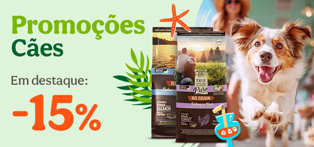 15% de desconto em ração e mais de 30% em húmidos da True Origins Pure para cães