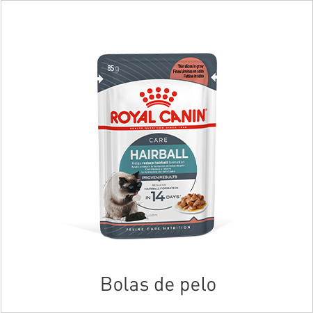 Gama Hairball. Alimento que ajuda a reduzir a formação de bolas de pelo ingeridas.