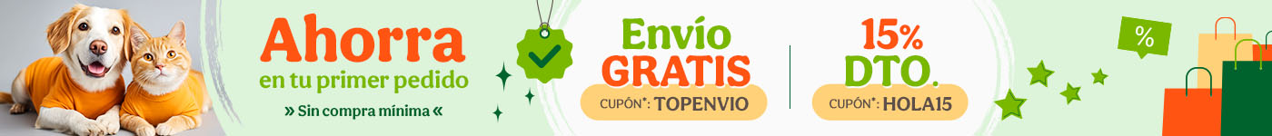 -15% dto en tu primer pedido con el cupón HOLA15 o recibe tu pedido gratis con el cupón TOPENVIO