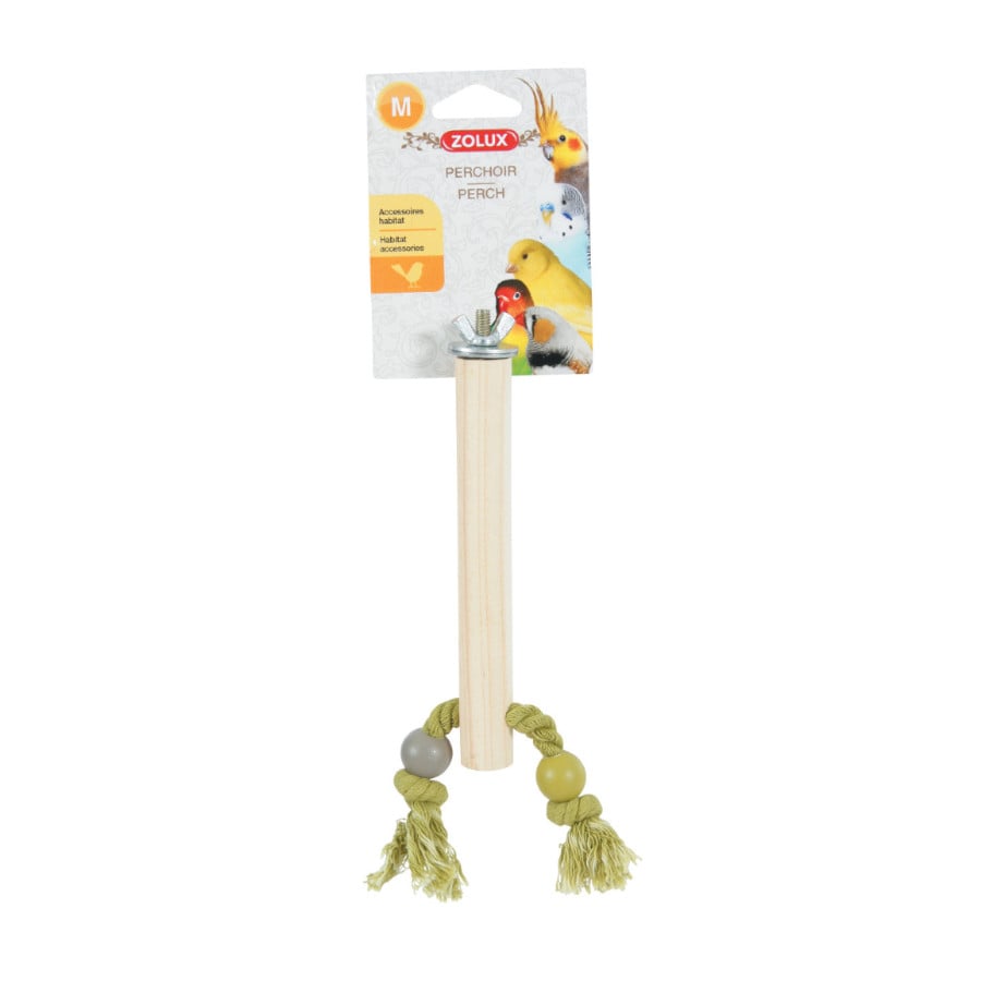 Zolux Poleiro de madeira com cordas para pássaros