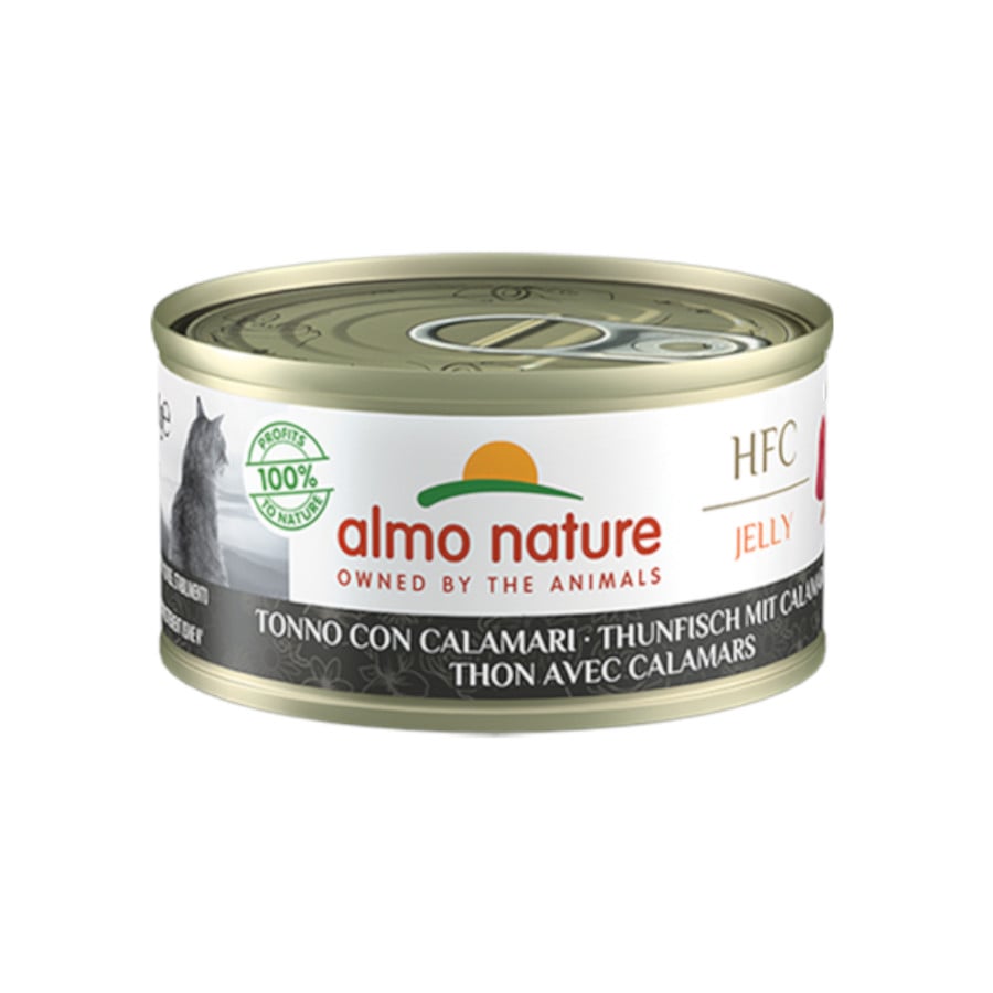 70 g Almo Nature HFC Atum e Lula em Geleia para gatos