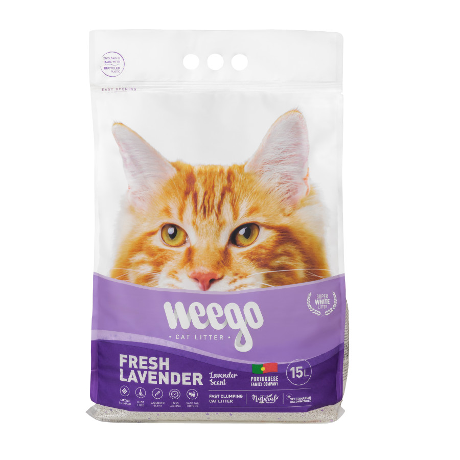 15 L Weego Fresh Lavender Areia Aglomerante para gatos