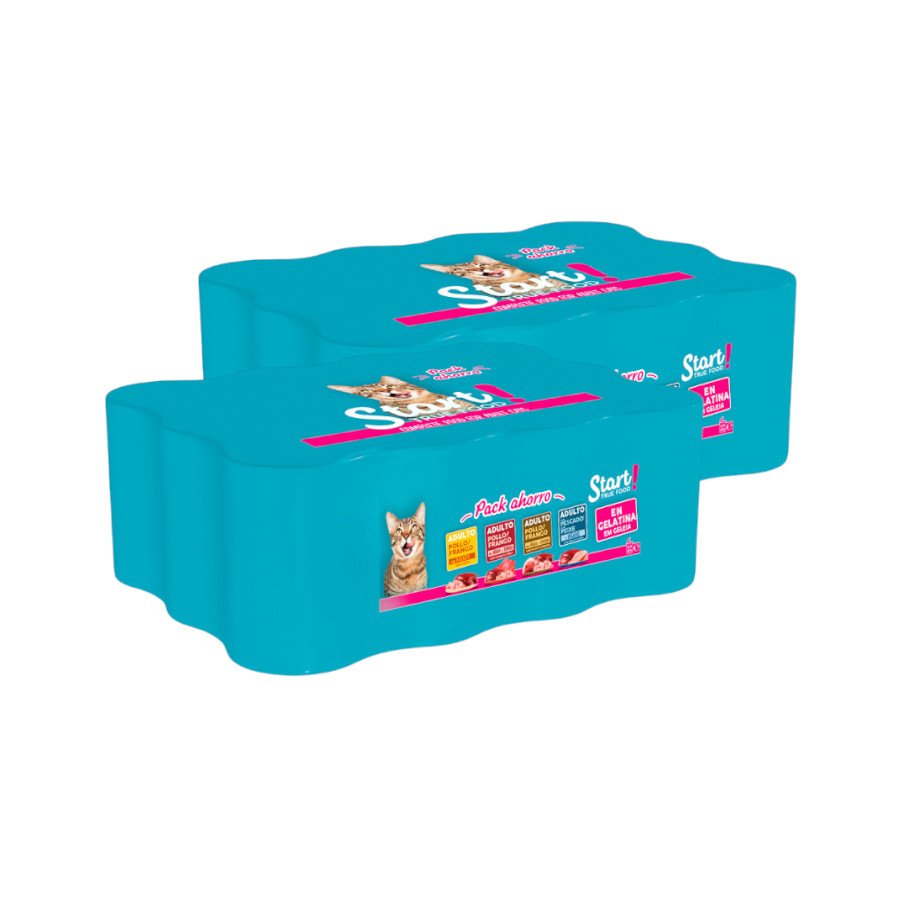 Start Multipack de Carne e Peixe em Gelatina para Gatos