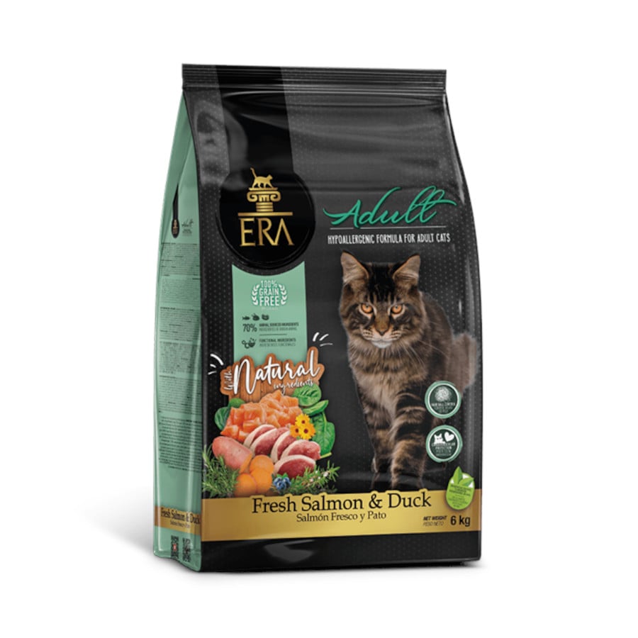 6 KG 6 kg Era Grain Free Adult Salmón y Pato pienso para gatos