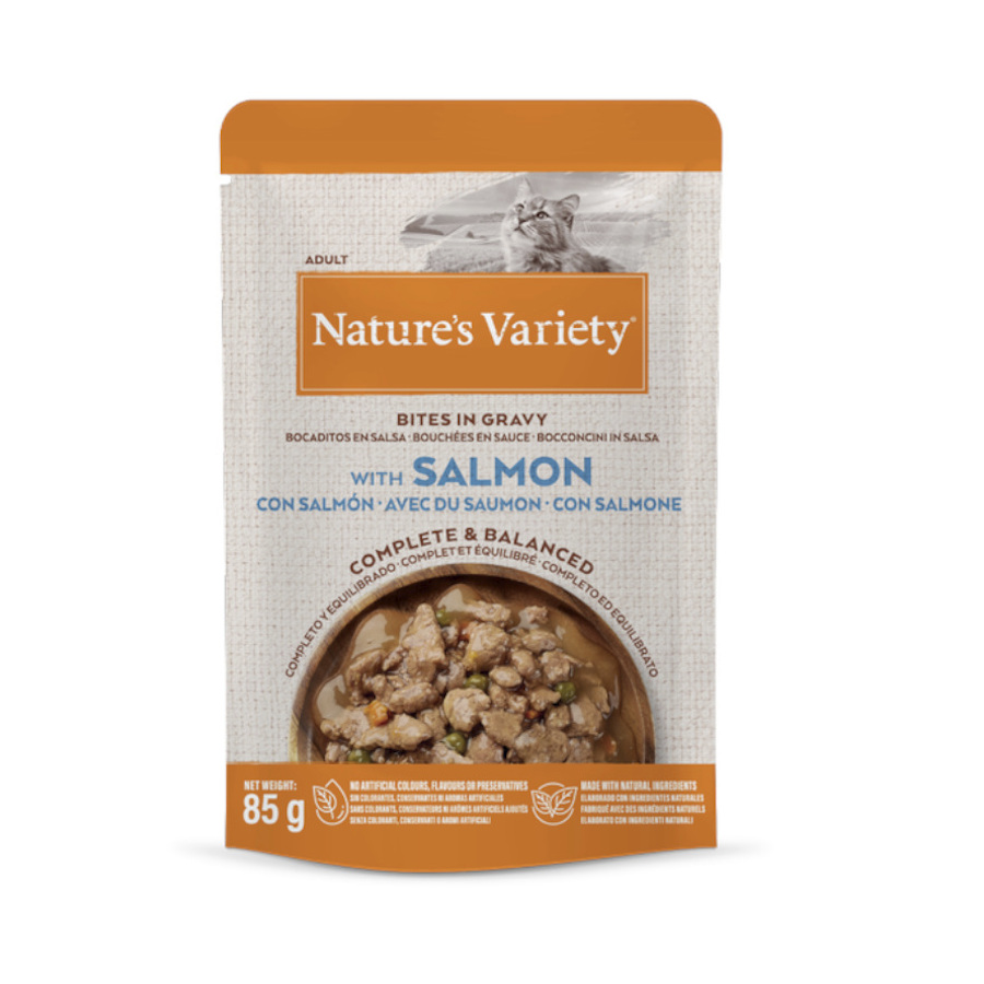 85 g Nature's Variety Adult Salmão em molho saquetas para gatos