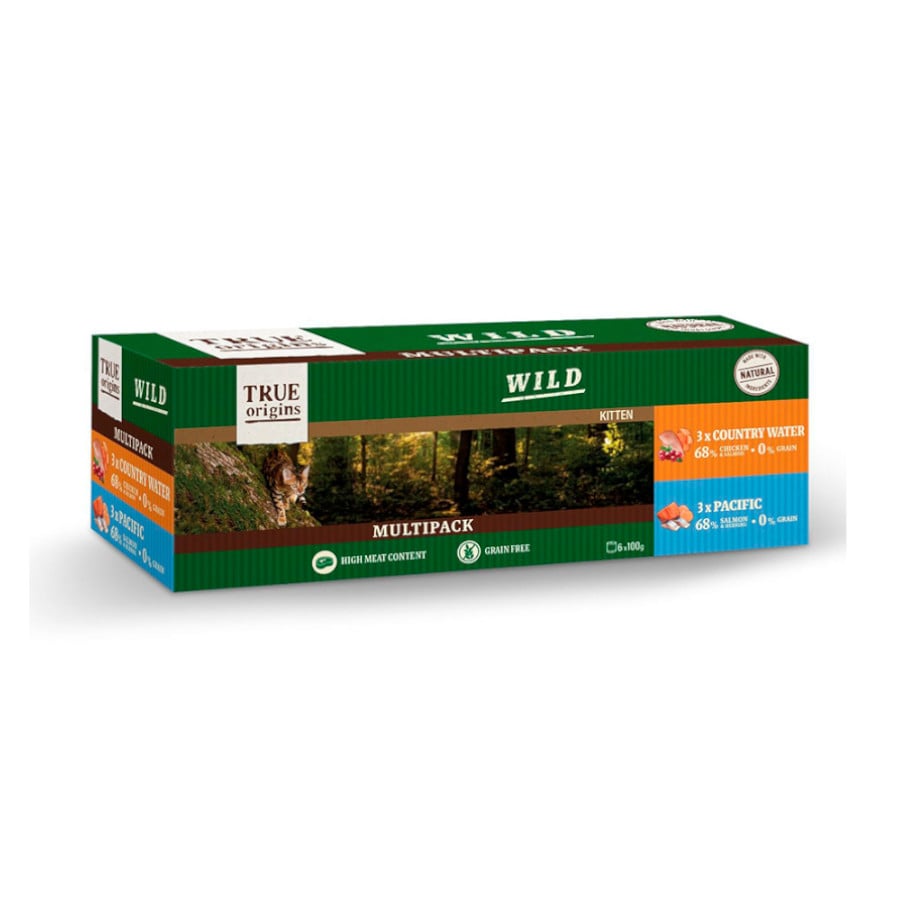 48 latas x 100 g True Origins Wild Kitten lata para gatos Pack Poupança!