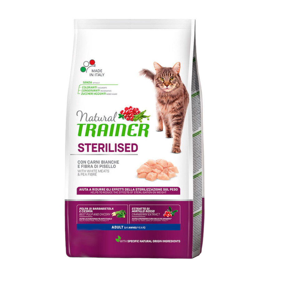 3 kg Natural Trainer Sterilised ração para gatos