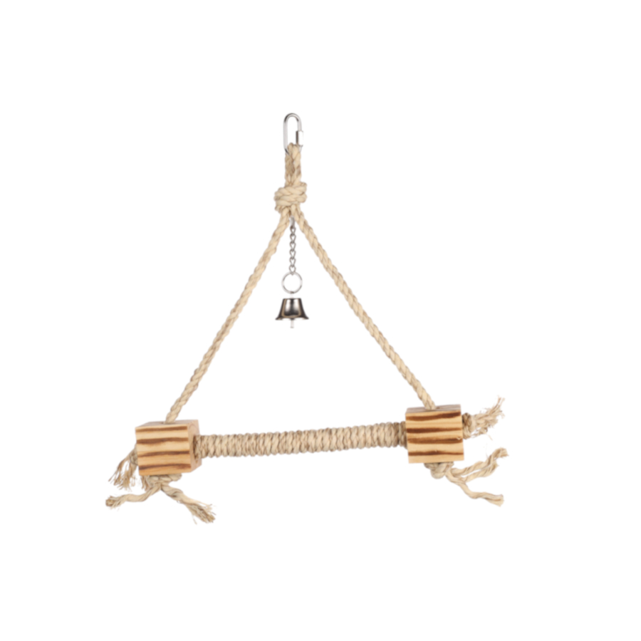 Flamingo Swing com brinquedo de cordão para periquitos