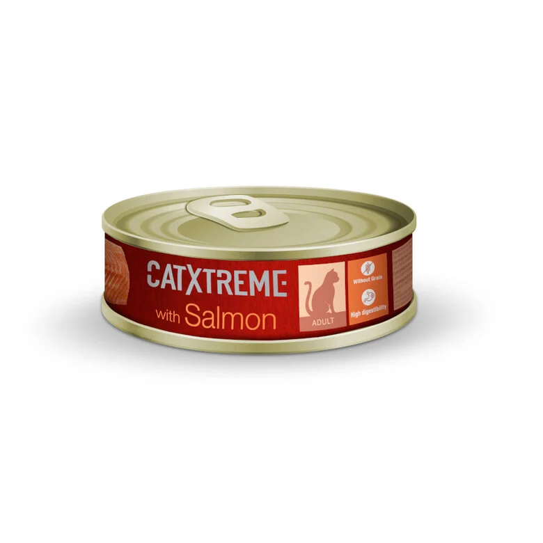 48 latas x 170 g Catxtreme Sterilised Salmão patê em lata para gatos Pack poupança!