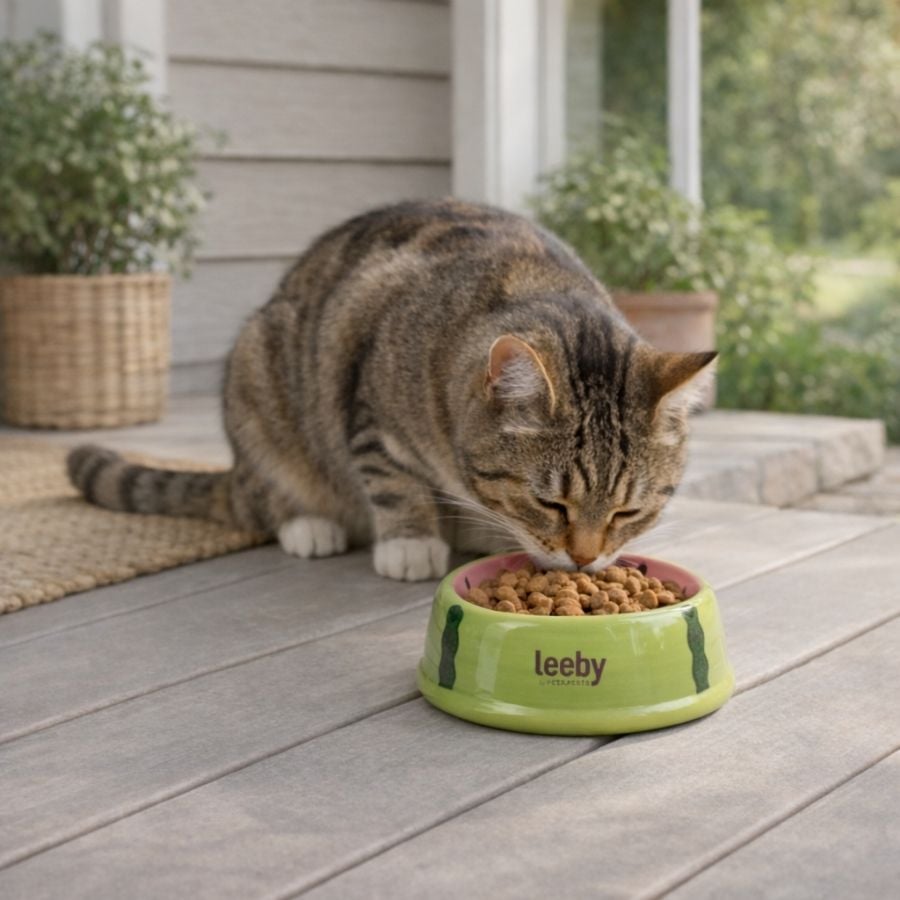 Leeby Comedouro de Cerâmica com Estampado Melancia para gatos