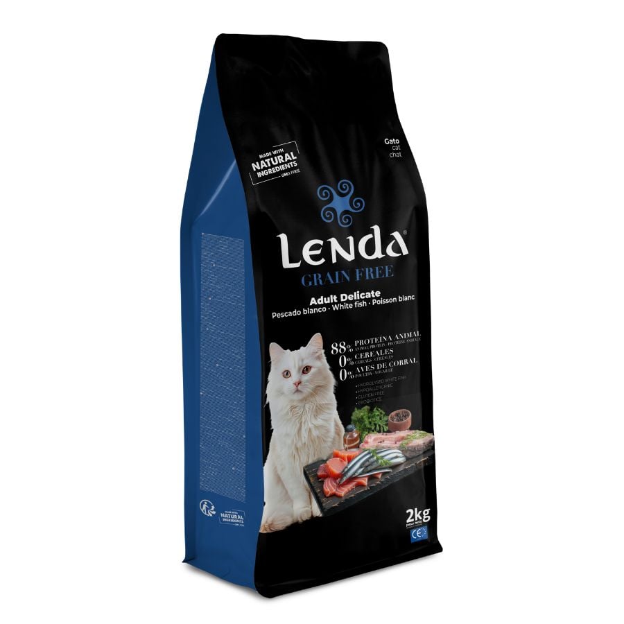 2 KG 2 Kg Lenda Grain Free Ração de Peixe Branco para gatos