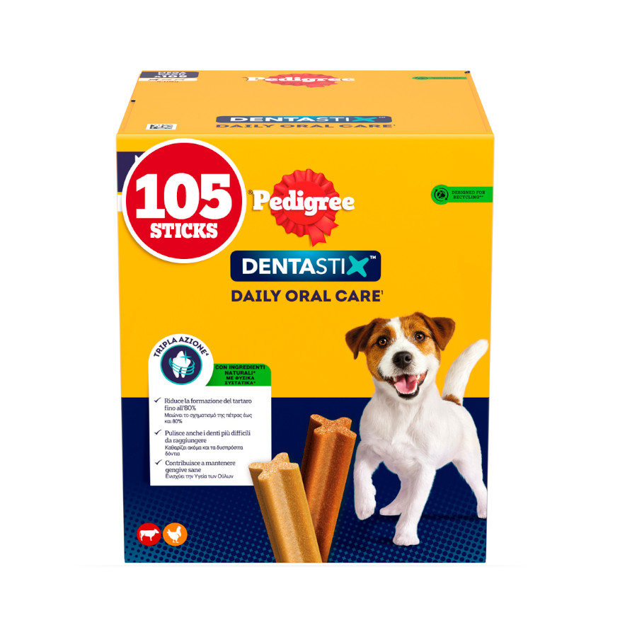 105 sticks Pedigree Dentastix Snacks Dentários para cães de porte pequeno