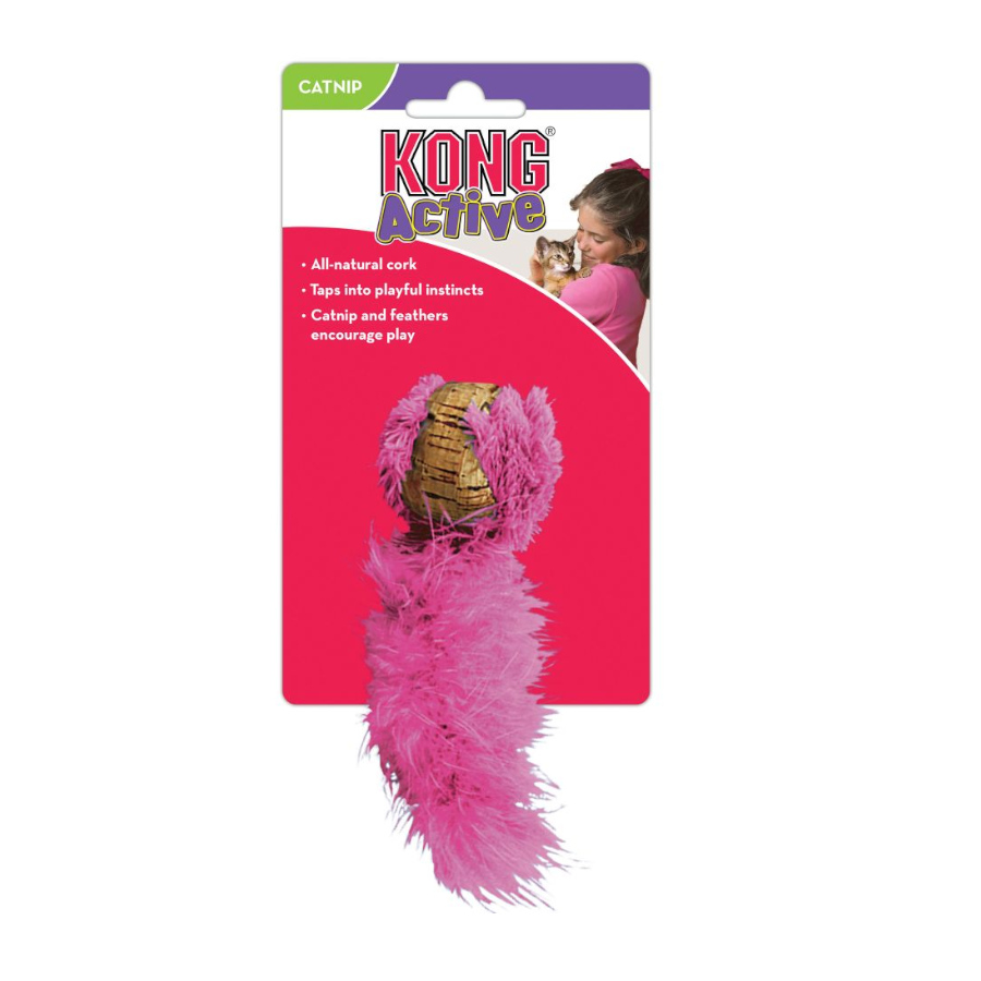 Kong Cork Bola com Cauda de Penas para gatos