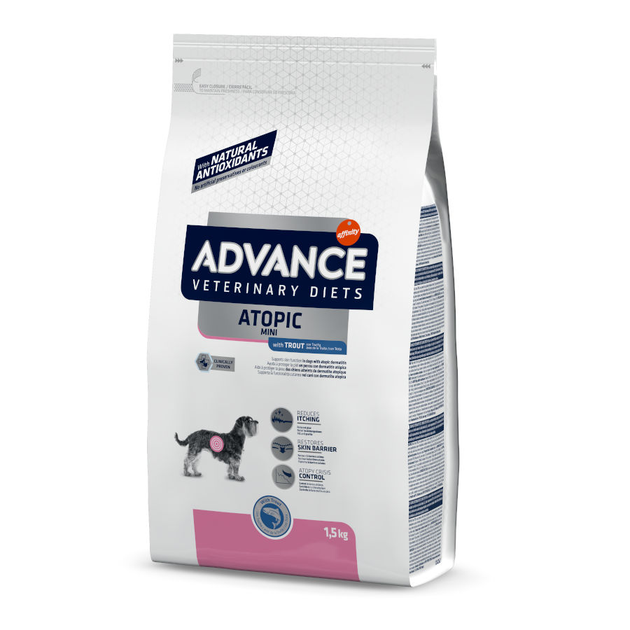 3 kg Advance Veterinary Diets Mini Atopic Truta ração para cães