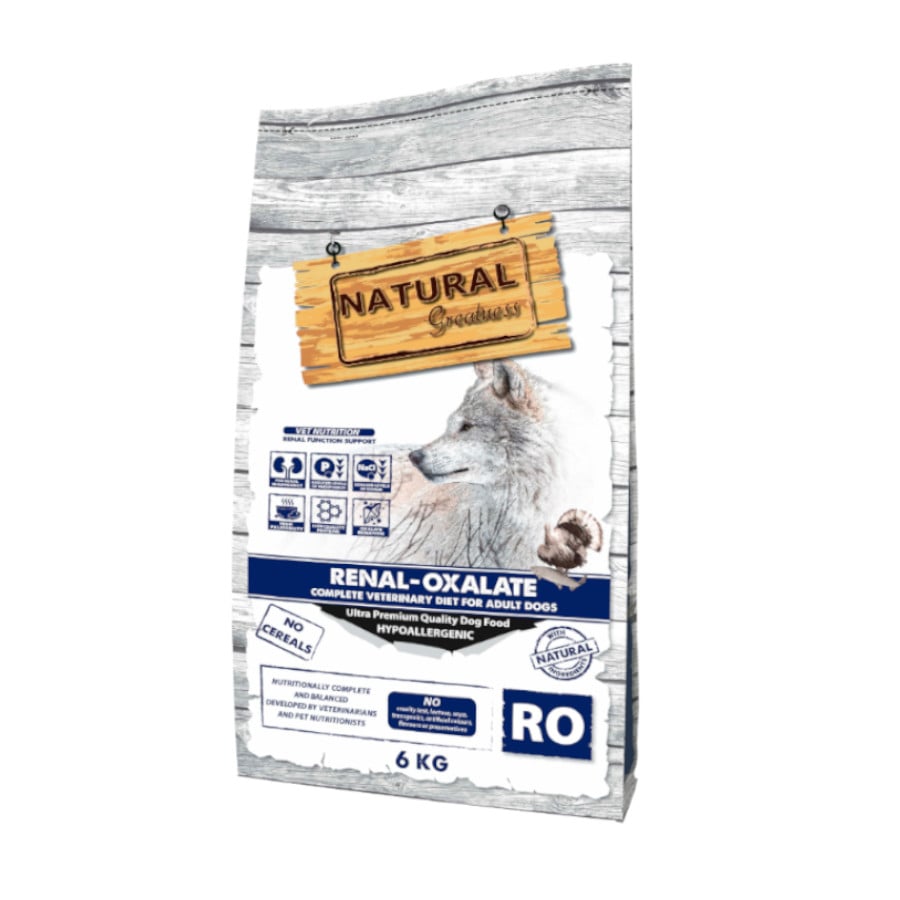 6 KG Natural Greatness Renal-Oxalate Ração Hipoalergénica para cães