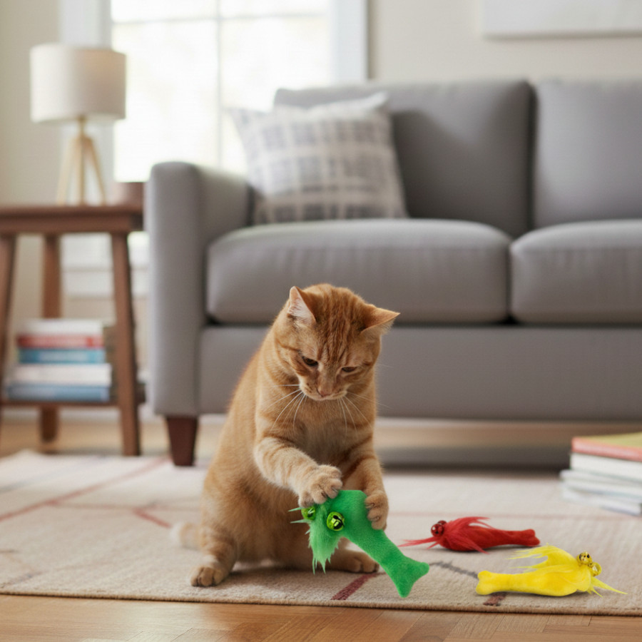 PLAYOLOGY PELUCHE PEIXES DE FELTRO PARA GATOS