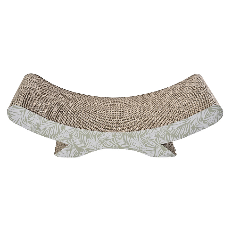 Leeby Remy Rocker arranhador de cartão horizontal com padrão de folhas para gatos