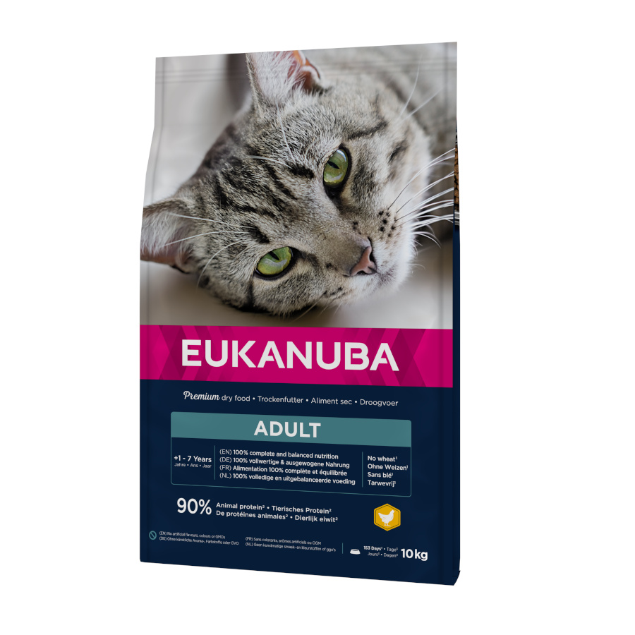 10 KG Eukanuba Adult frango e fígado ração para gatos