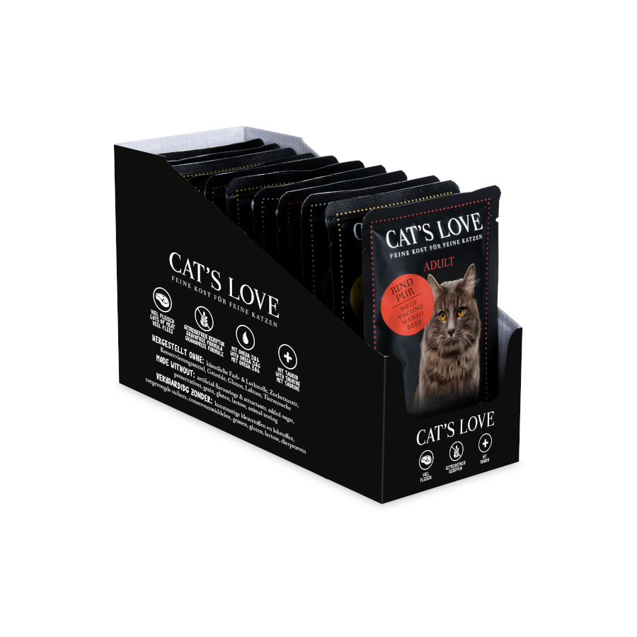 1.02 KG Cat's Love Adult Saquetas em Gelatina para gatos – Multipack 12