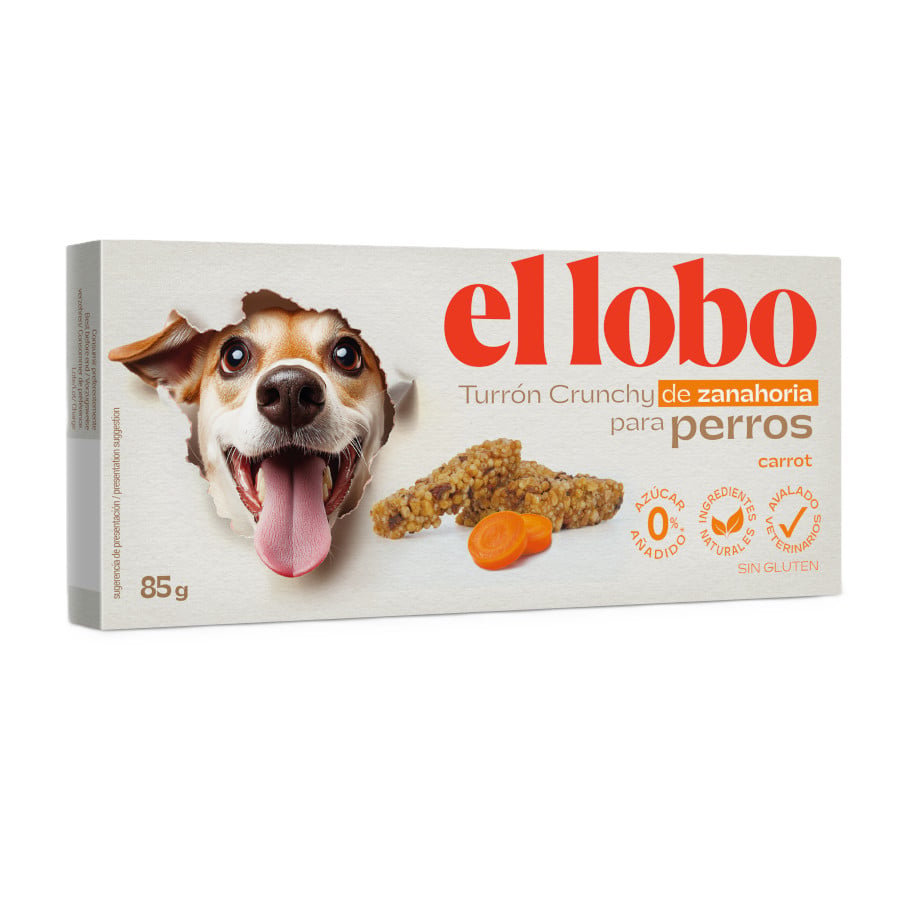0.085 KG 85 g El Lobo Turrón Crujiente de Zanahoria para perros