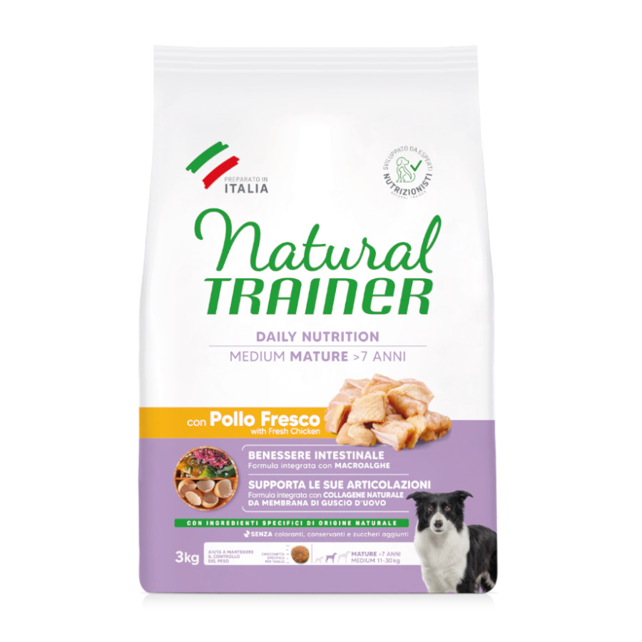 3 KG Natural Trainer Madure Medium Frango ração para cães