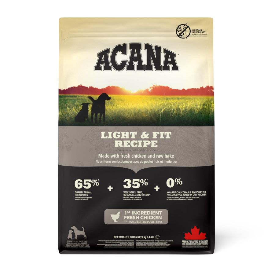 2 kg Acana Adult Light Y Fit Frango Ração para cães
