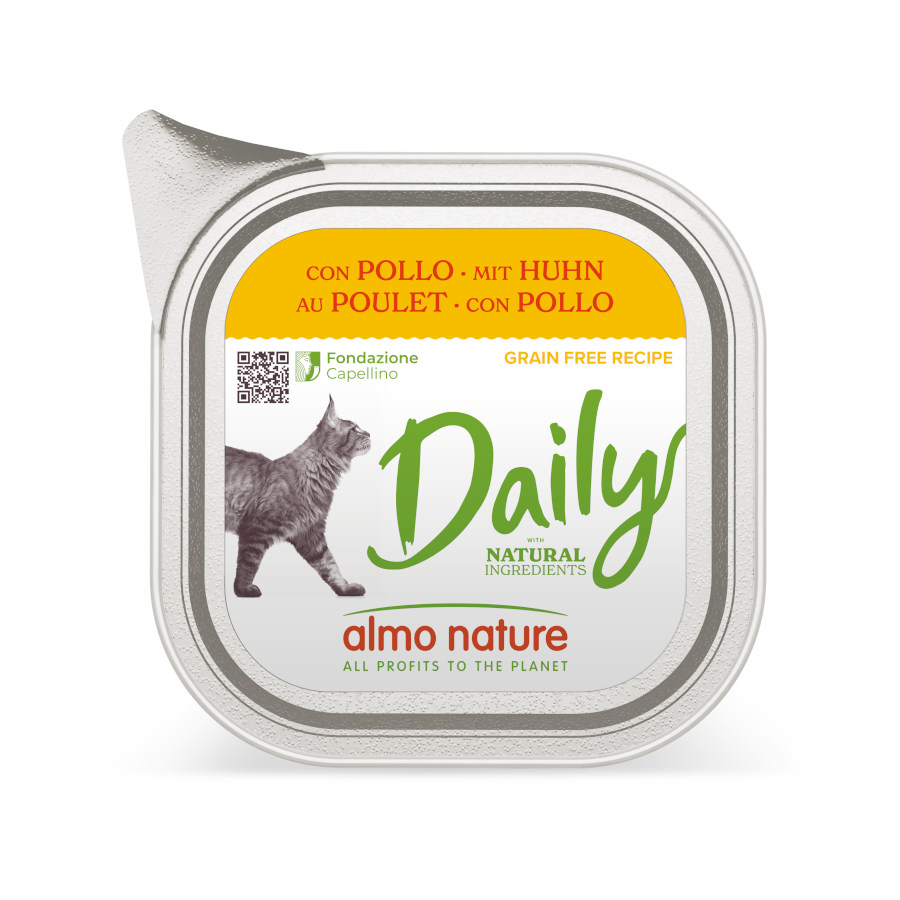 0.1 KG 100 g Almo Nature Daily Grain Free Frango em pote para gatos