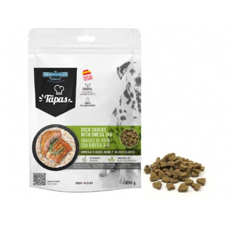 0.19 KG Mediterranean Natural Biscoitos Tapas Gourmet Pato para cães