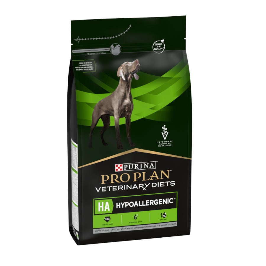 2 x 11 kg Pro Plan Veterinary Diets Hypoallergenic HA ração para cães Pack poupança!