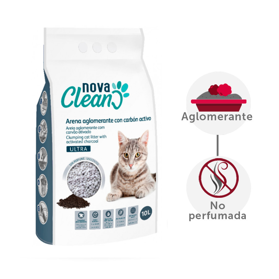 30 L Nova Clean Ultra Areia Aglomerante com Carvão Ativado para gatos